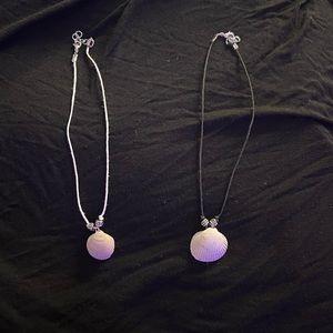 two piece, handmade shell necklaces